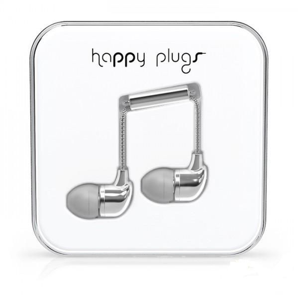 happy plugs headphones deluxe edition in-ear silver  7736  257110 488686