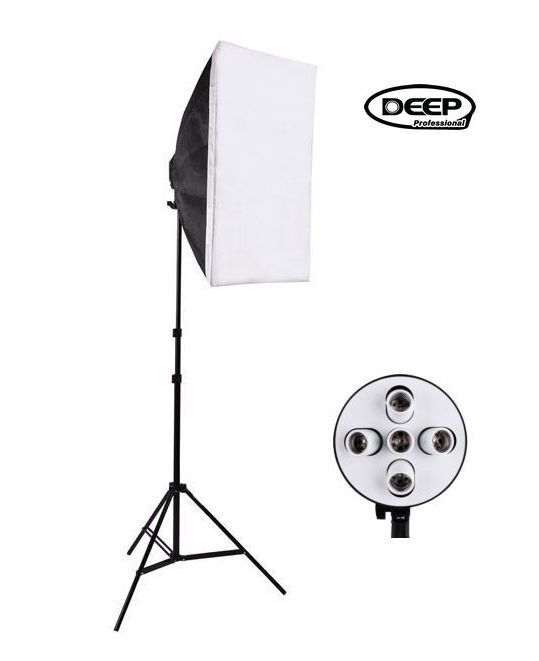 Софтбокс Deep 60x90см с патроном E27 на 5 ламп + стойка LS 303