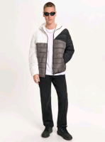 Дута стьобана куртка з капюшоном cropp 947hx-99x трикольорова р.м 3