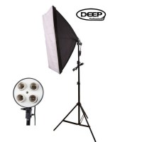 Софтбокс Deep 60x60см с патроном E27 на 4 лампы + стойка LS 303