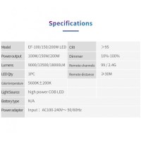 Постоянный свет Tolifo EF-100W 8